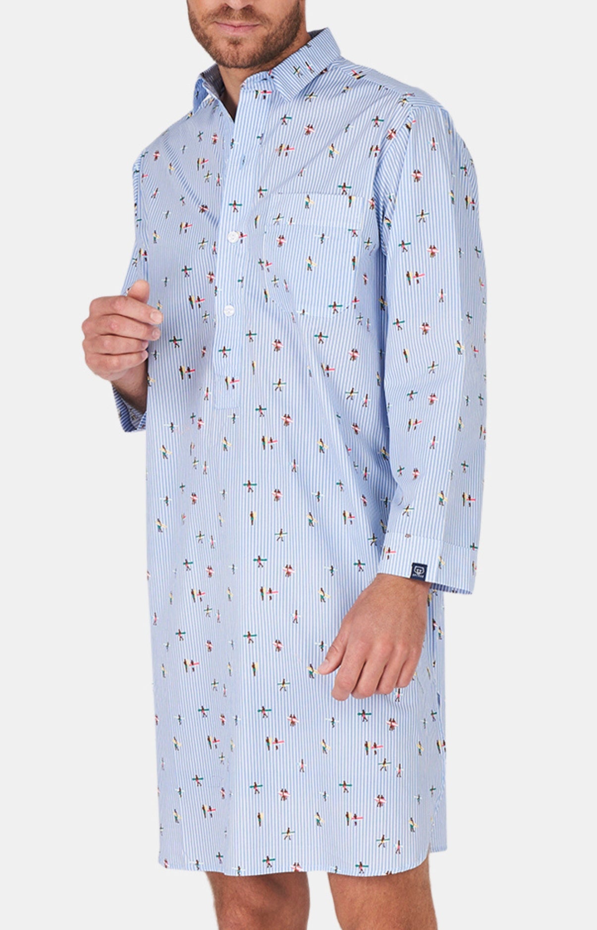 arthur-bob-surf-chemise-de-nuit-homme-bleu image 1