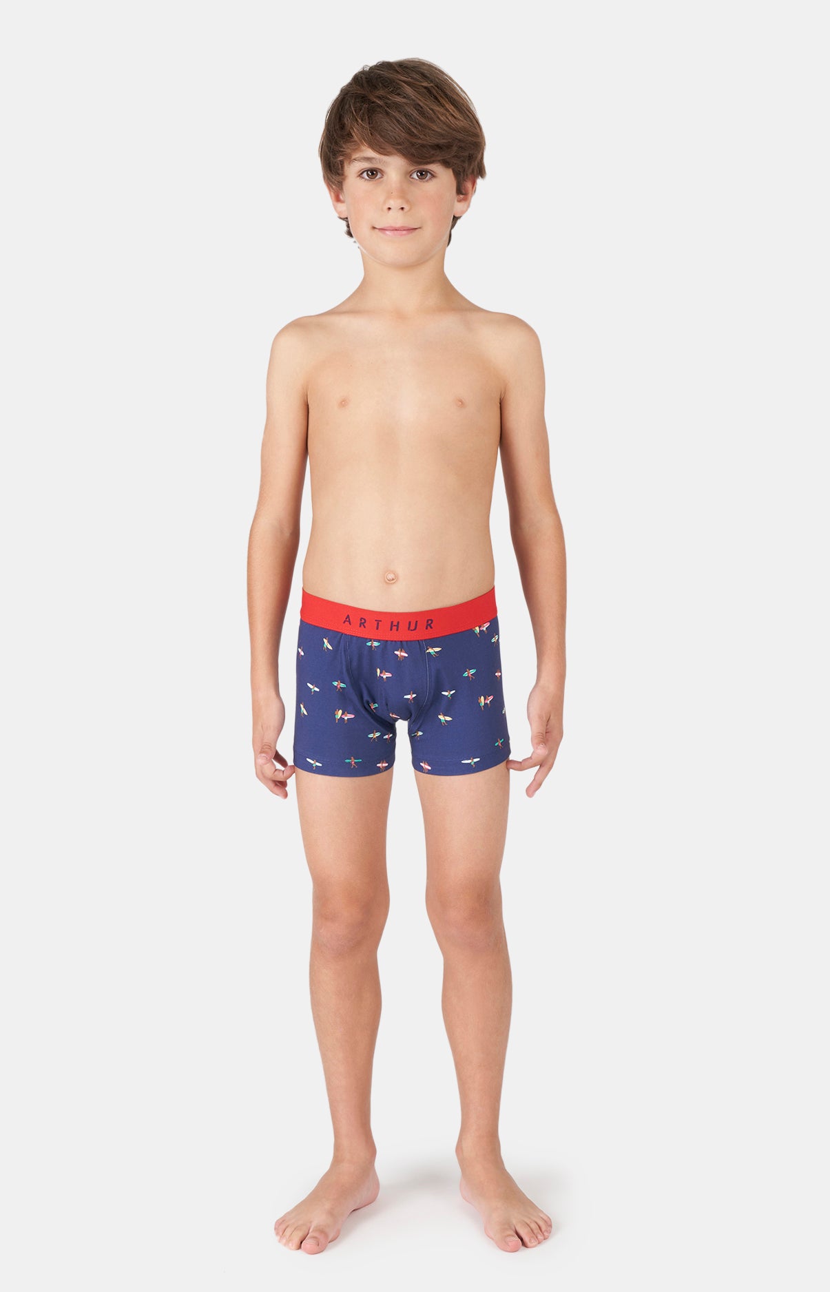 arthur-bob-surf-boxer-enfant-marine-coton-bio image 1