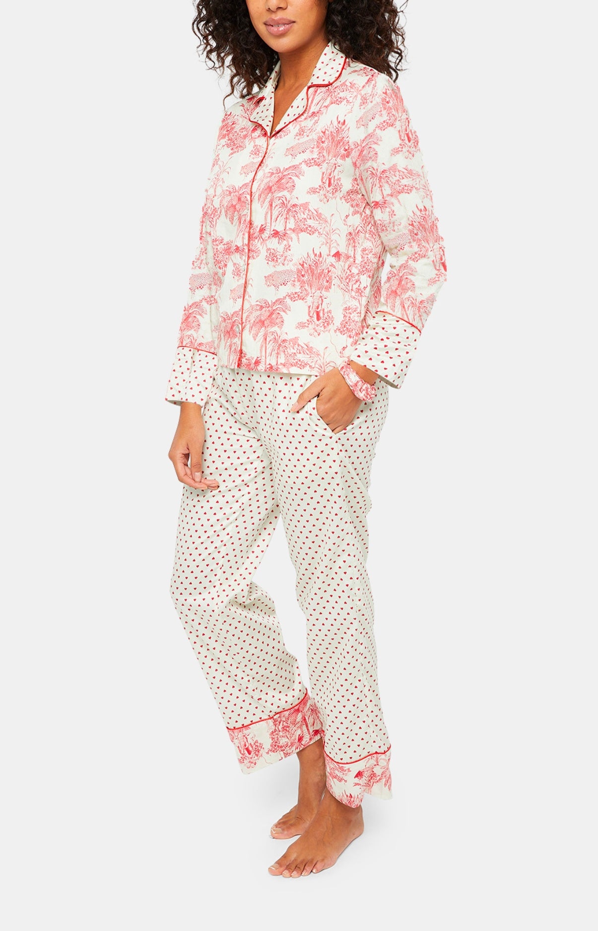 arthur-bob-jouy-pyjama-femme-rouge-bouton-facton-satin image 2