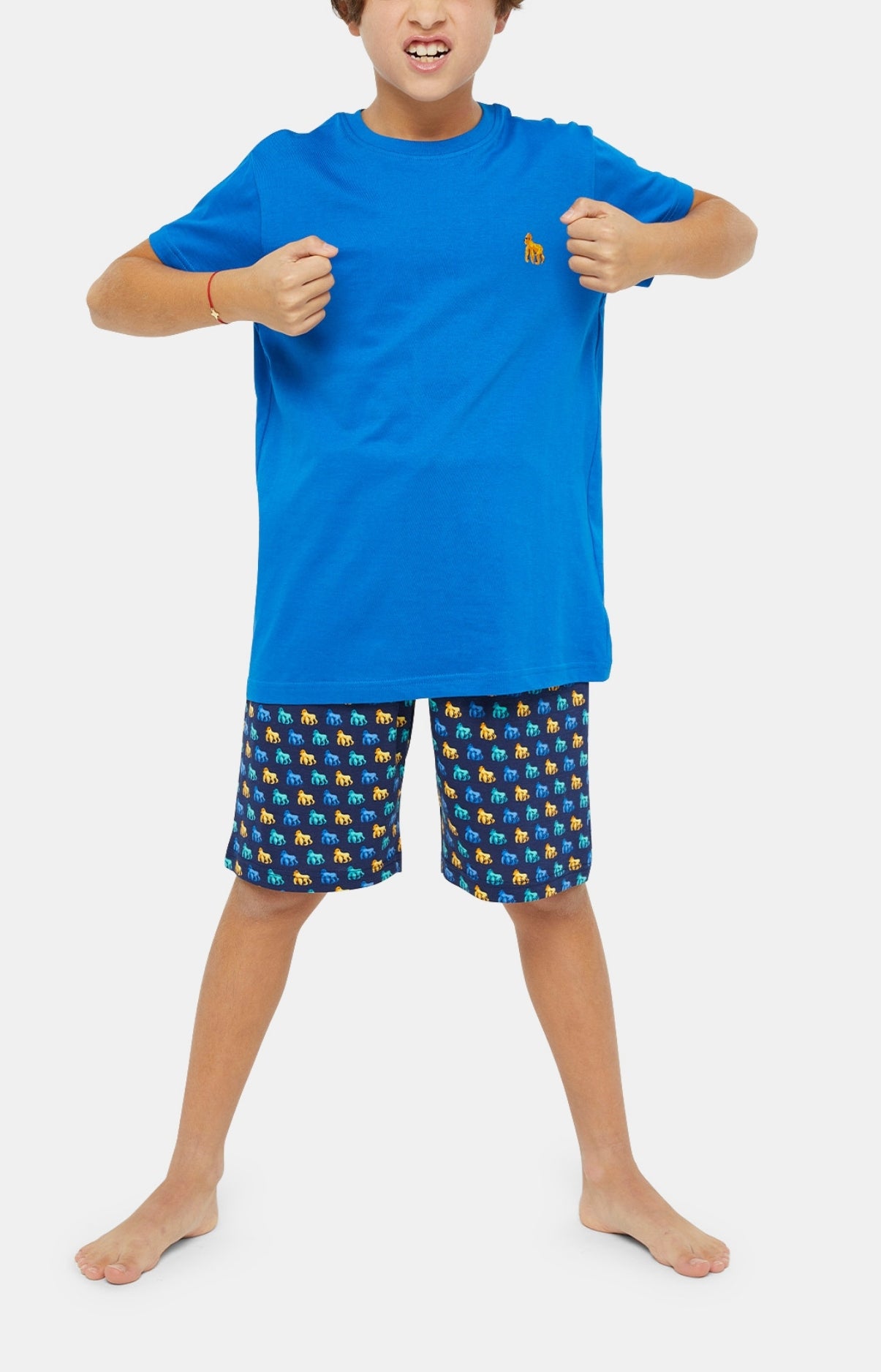 arthur-bob-pyjashort-gorille-coton-bio-multicolore-enfant image 1