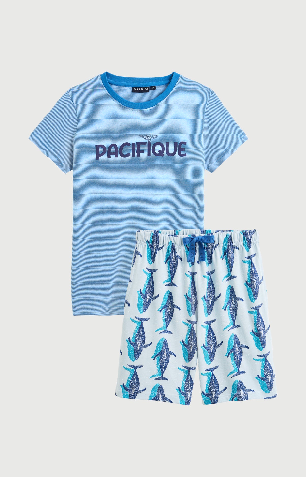 arthur-bob-pyjashort-pacifique-bleu-coton-bio-enfant image 3