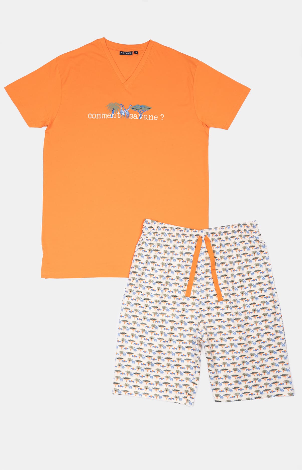 arthur-bob-pyjashort-savane-ecru-l-jersey-coton image 3