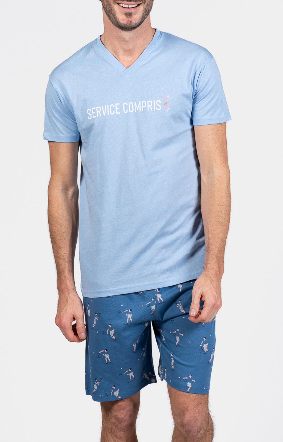 arthur-bob-service-compris-pyjashort-homme-coton-jean image 1