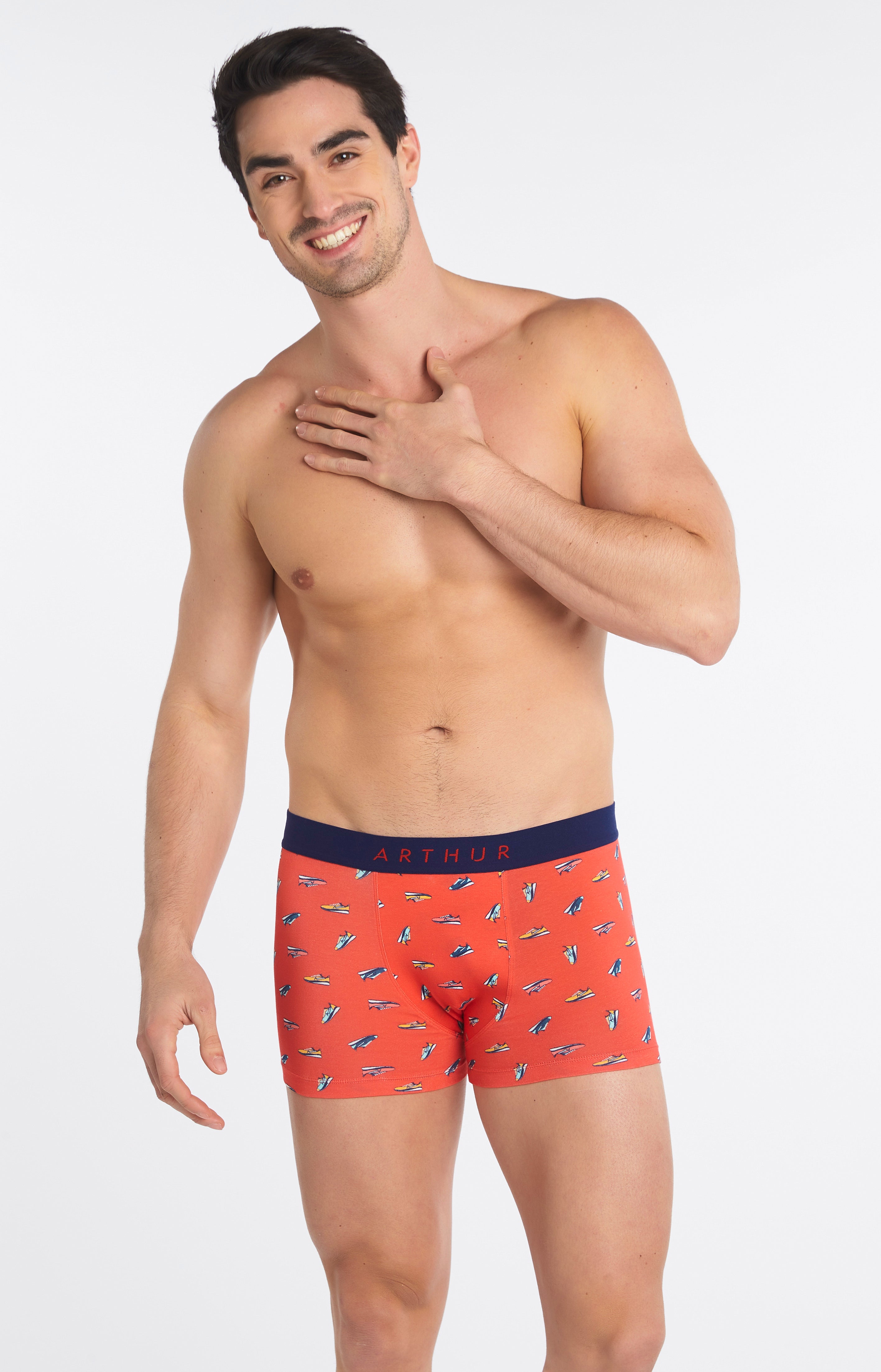 arthur-bob-sneakers-boxer-homme-rouge-coton-bio image 5