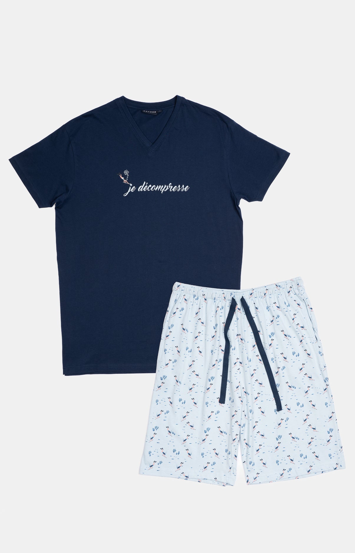 arthur-bob-plongeur-azur-pyjashort-homme-azur image 3