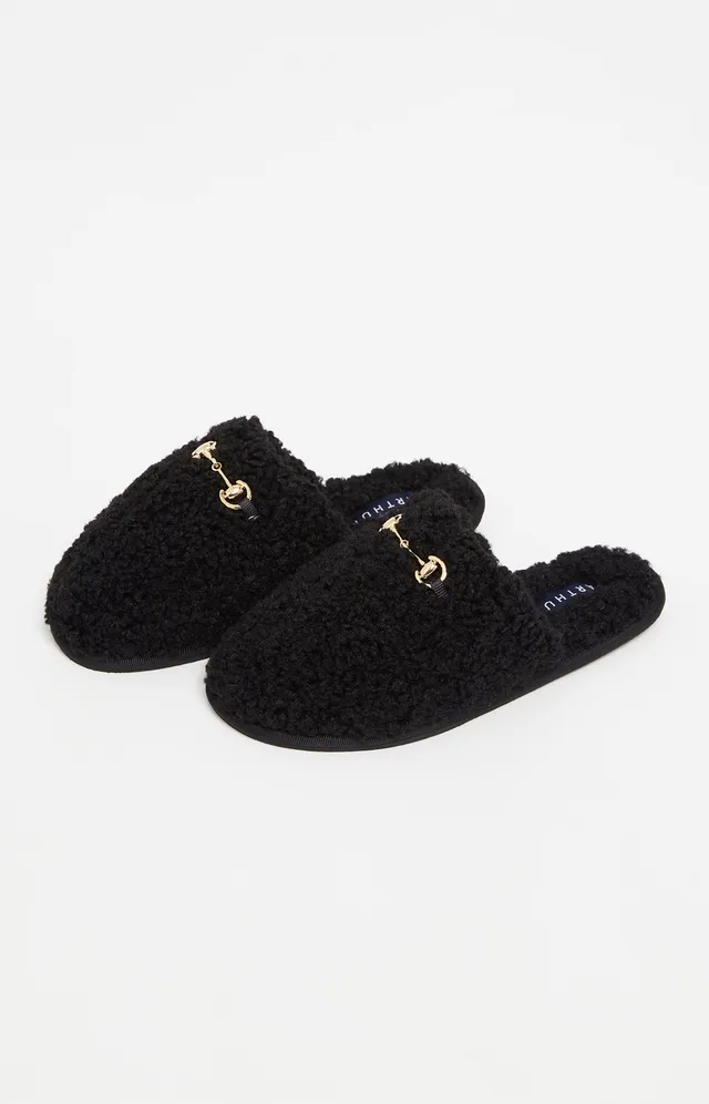arthur-bob-polaire-noir-mules-chaussons-femme-noir-chaud image 1