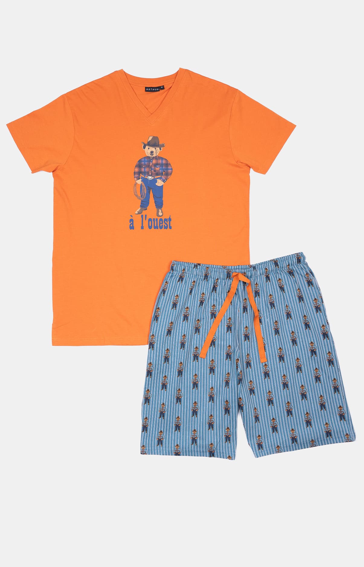 arthur-bob-cowboy-pyjashort-coton-acier-homme image 3