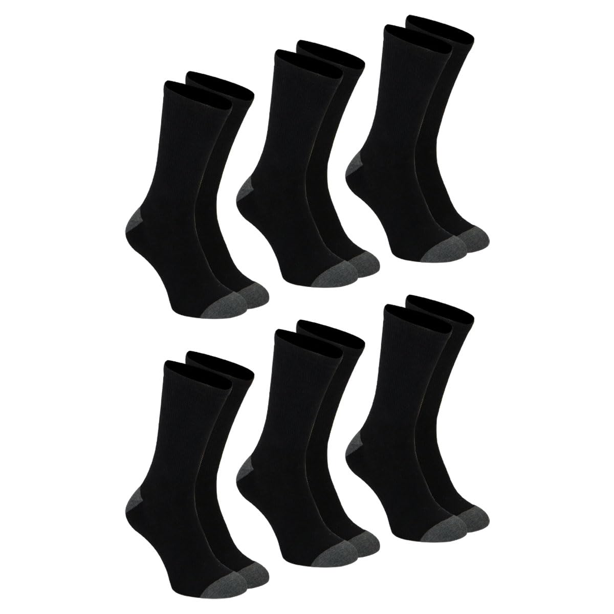 athena-ecopack-sport-mi-chaussettes-homme-noir-x6-43-46 image 1