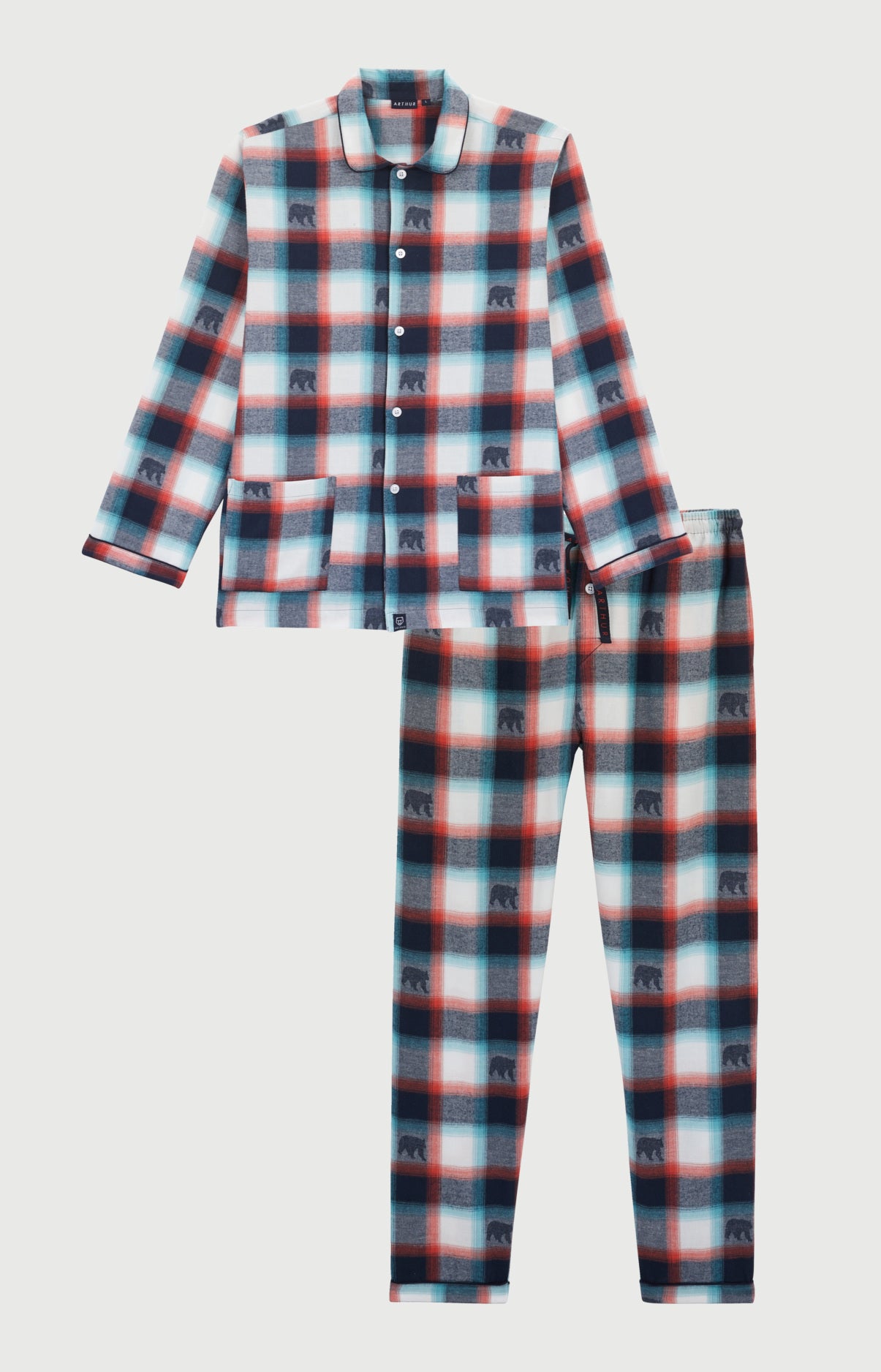 arthur-bob-bear-pyjama-homme-marine-flanelle image 3