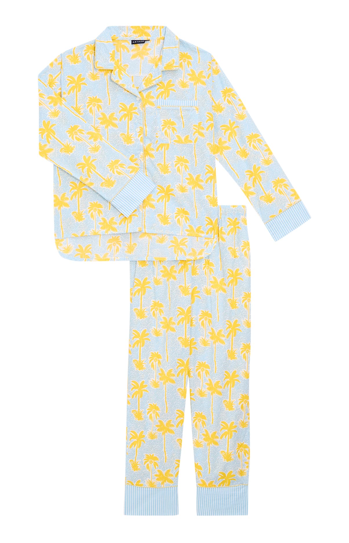 arthur-bob-palmier-pyjama-femme-jaune-popeline-coton-bio image 3
