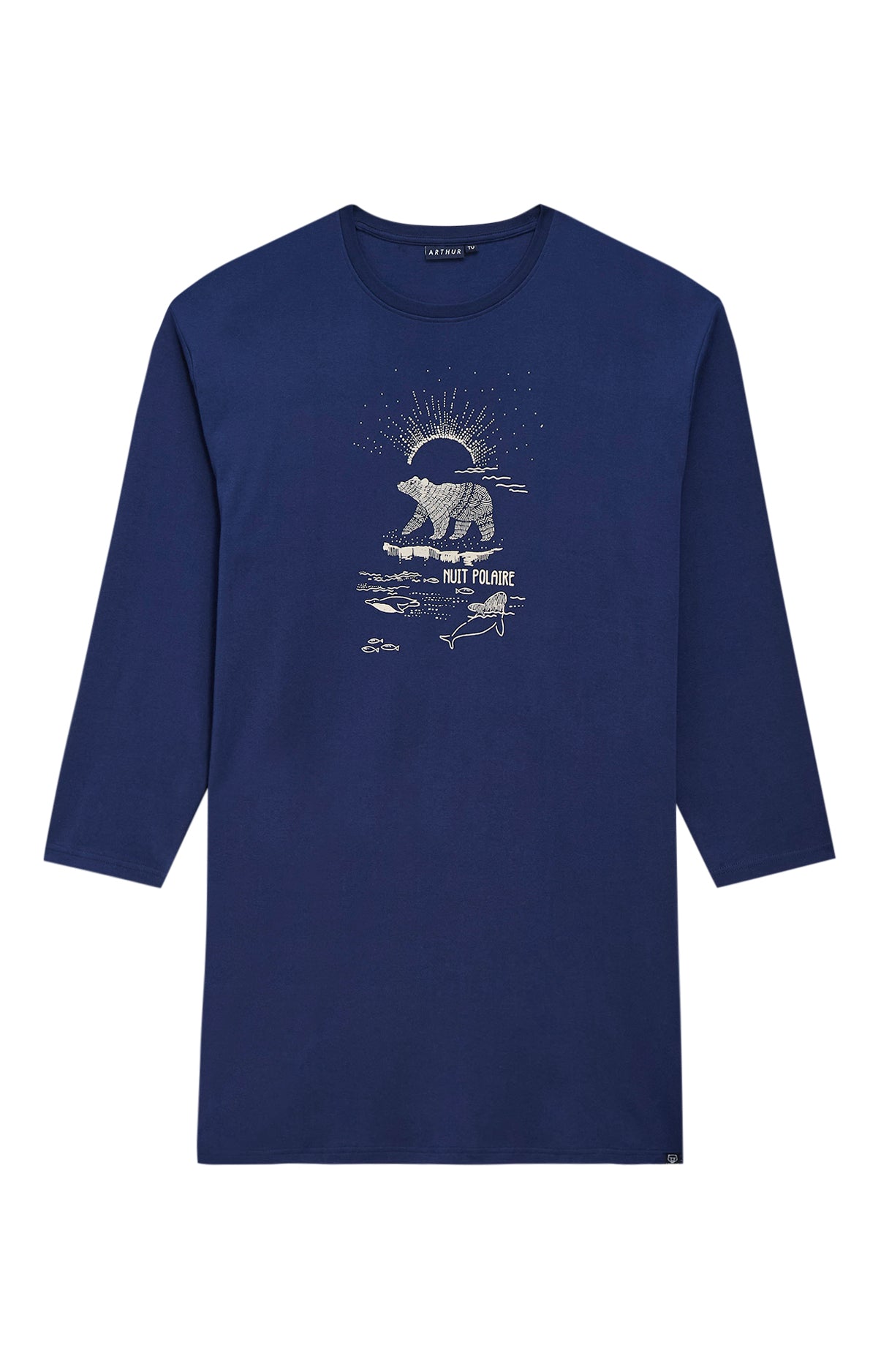 arthur-bob-nuit-polaire-maxi-tee-shirt-coton-marine image 3