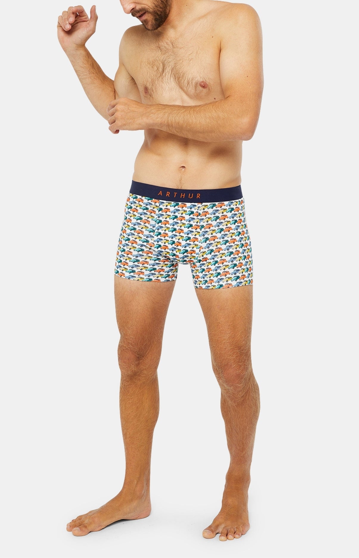 arthur-bob-boxer-voitures-2cv-boxer-homme-blanc-coton-bio image 4