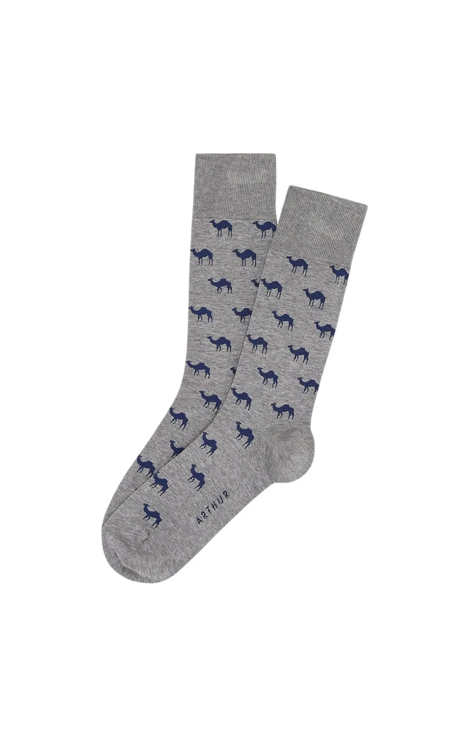 arthur-bob-dromadaire-chaussettes-homme-gris-fil-d-u00c9cosse image 1