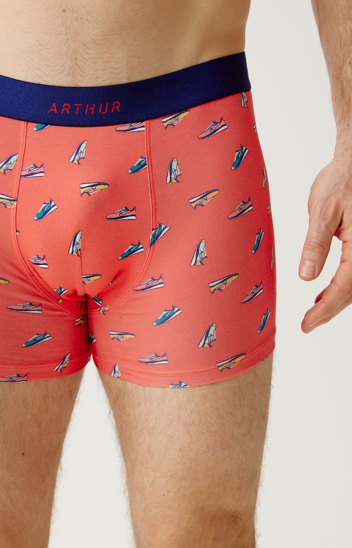 arthur-bob-sneakers-boxer-homme-rouge-coton-bio-2 image 1