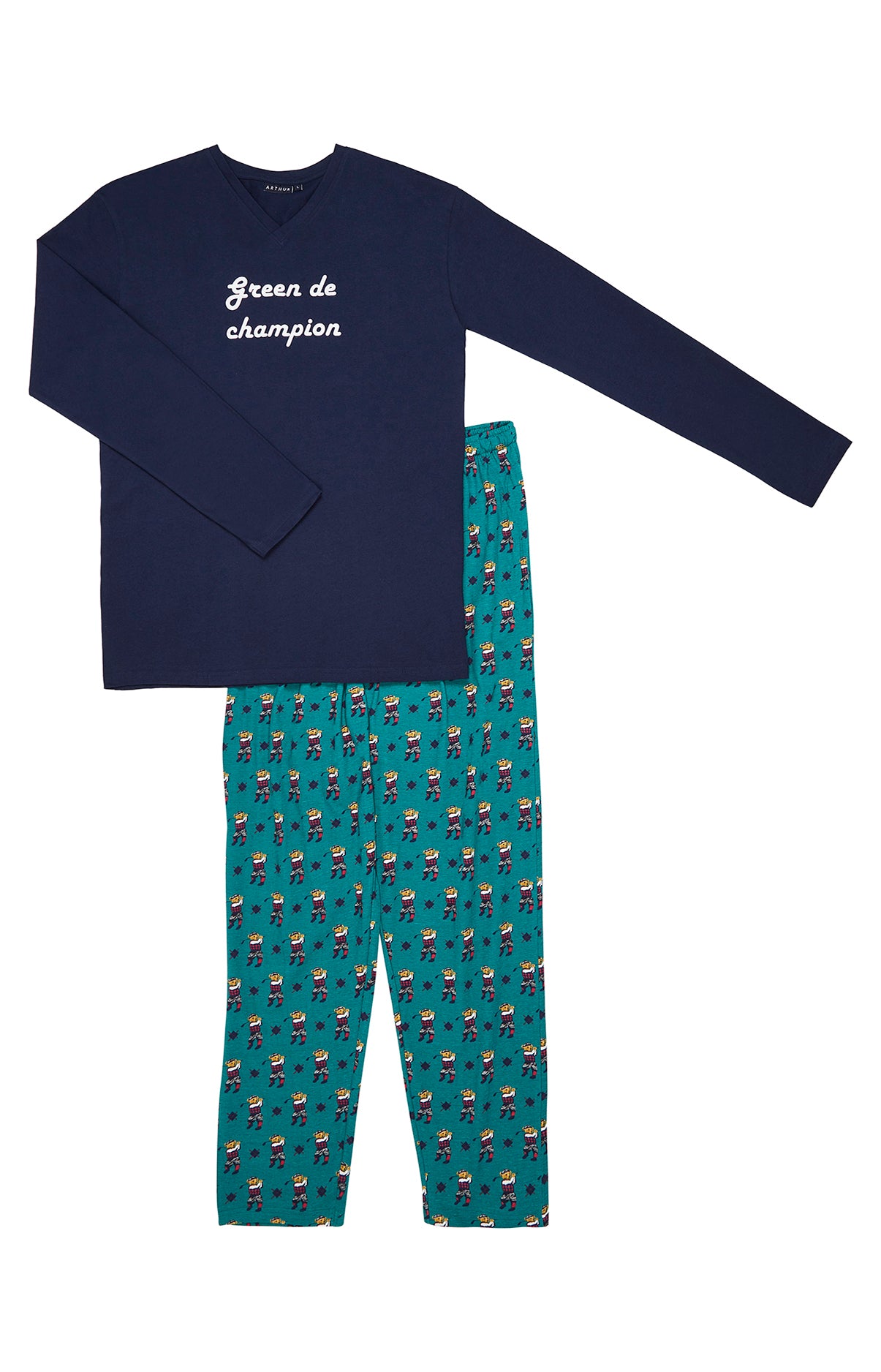 arthur-bob-green-champion-pyjama-long-sapin-l-coton image 3
