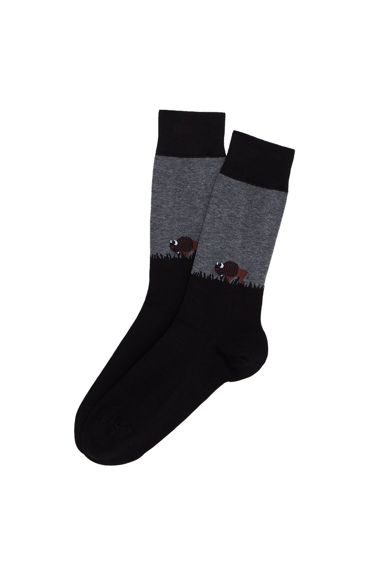 arthur-bob-bison-noir-chaussettes-coton-homme-noir image 1