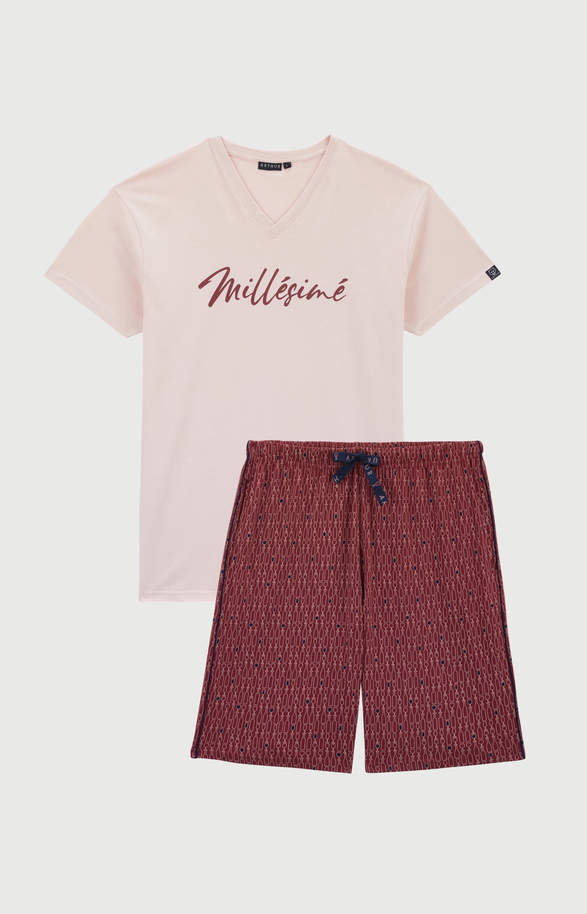 arthur-bob-pyjashort-mill-sim-coton-bio-bordeaux-homme image 3