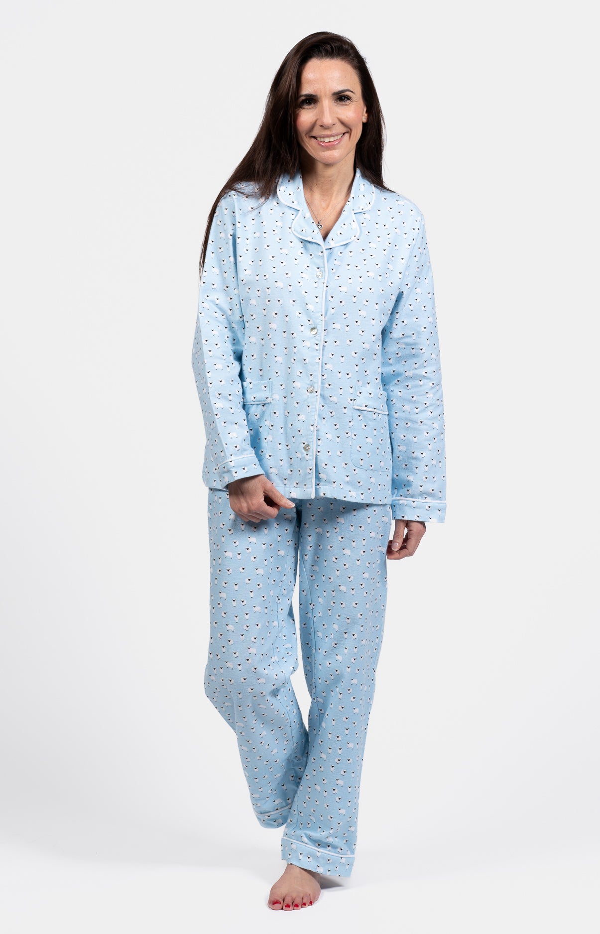 arthur-bob-pyjama-boutonn-mouton-ciel-pilou-manches-longues image 1