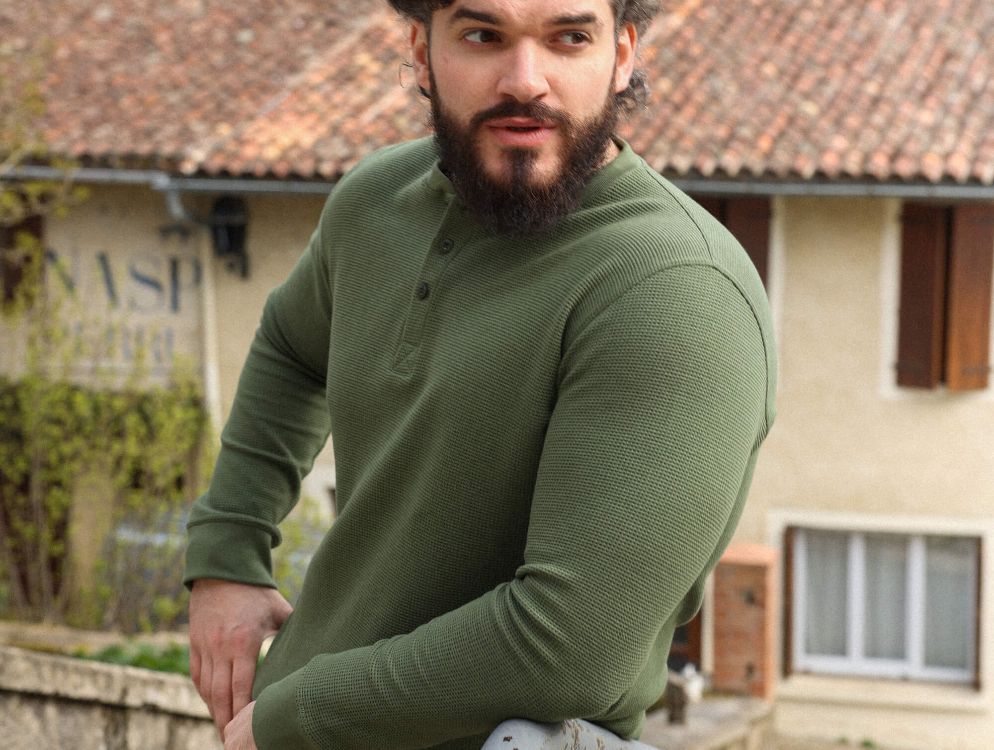p-trone-henley-cormac-manches-longues-gaufr-beige image 3