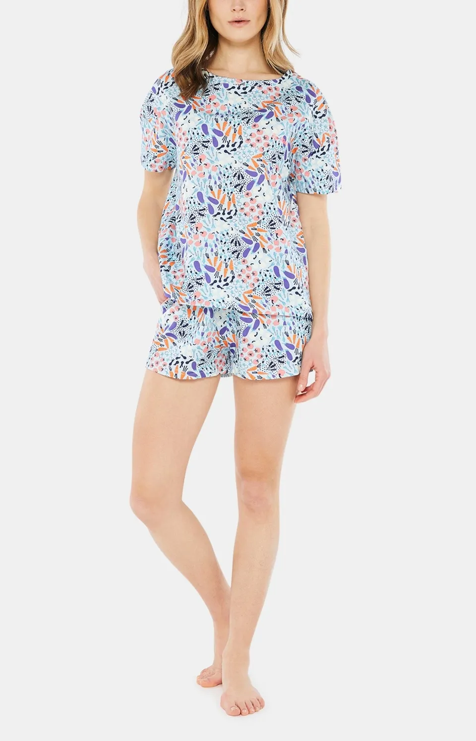 arthur-bob-potager-pyjashort-femme-blanc-coton-bio image 1