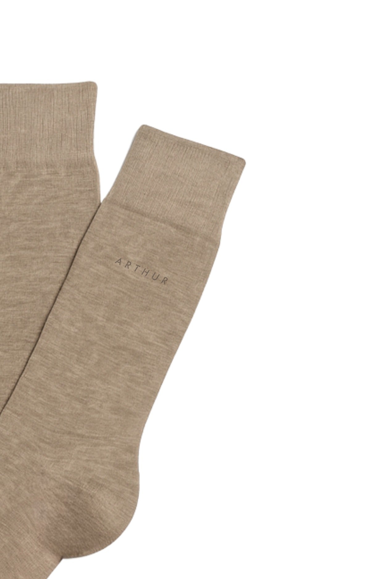 arthur-bob-chaussettes-sable-coton-homme-beige-40-46 image 2