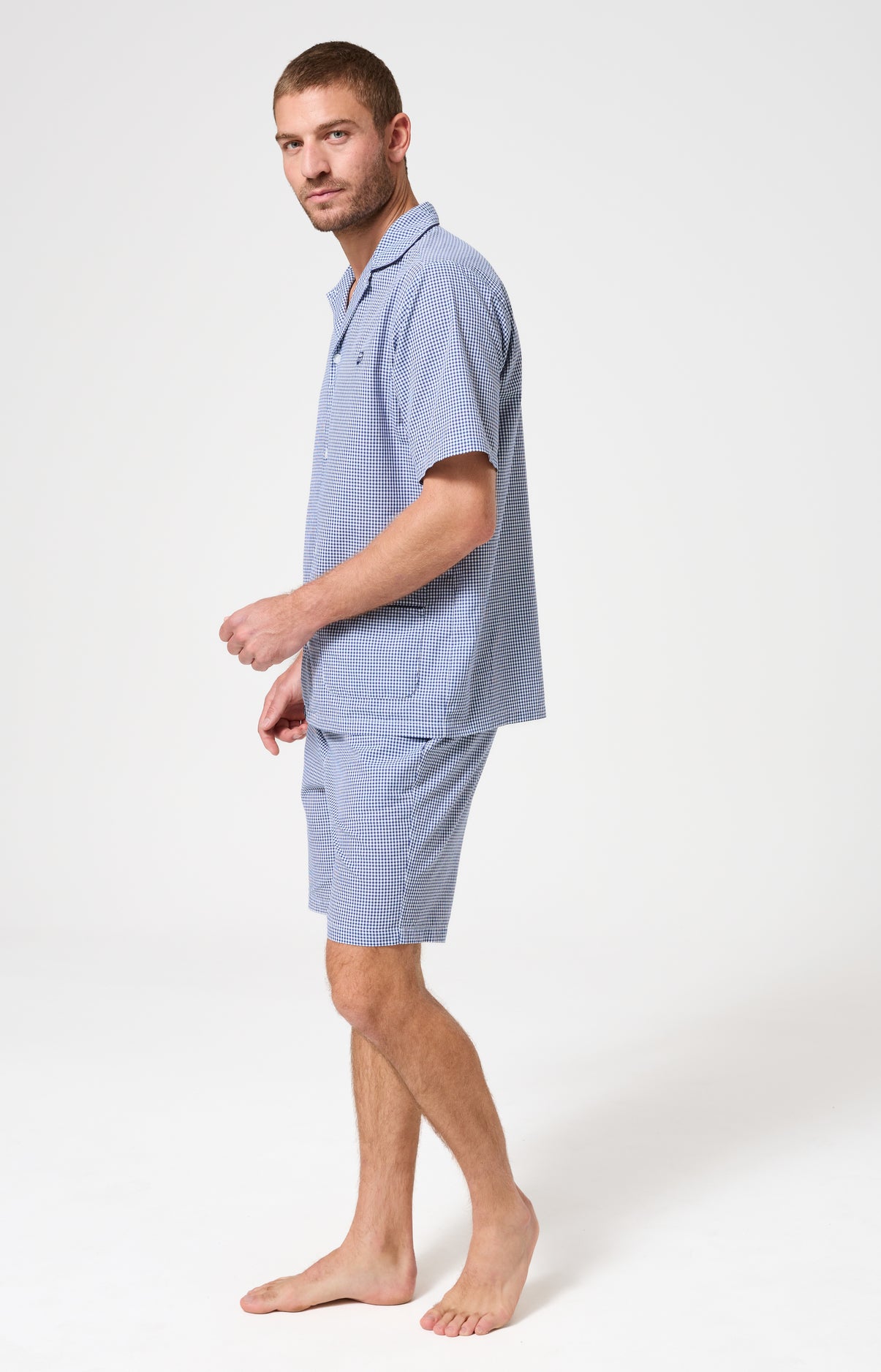 arthur-bob-vichy-pyjama-court-coton-homme-marine image 4
