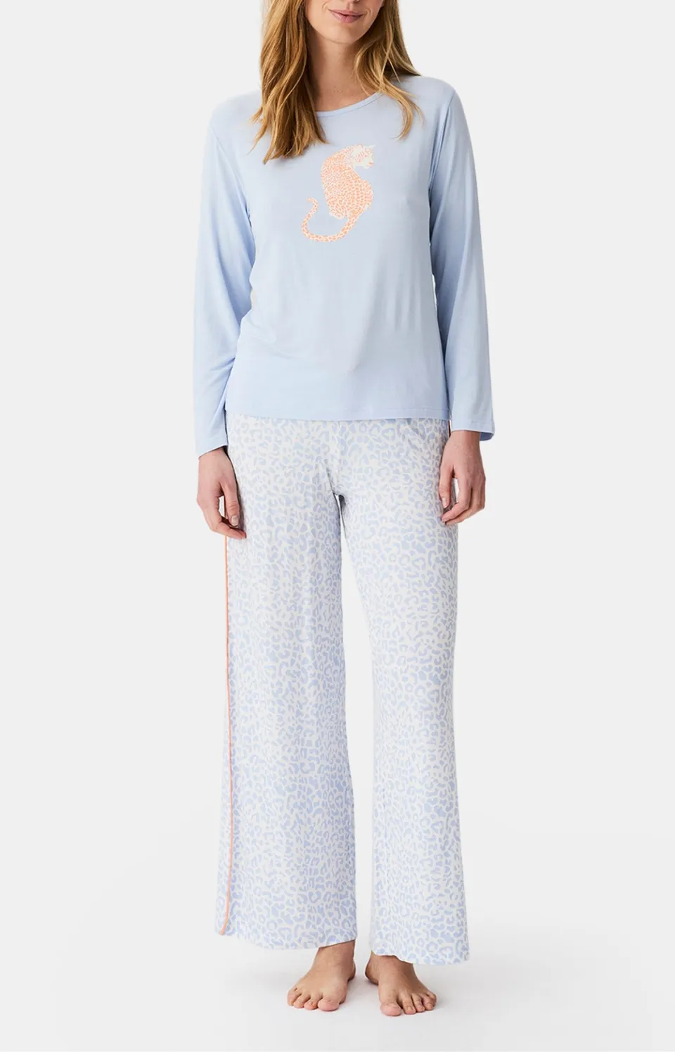 arthur-bob-f-lina-pyjama-femme-bleu-modal-l-opard image 1