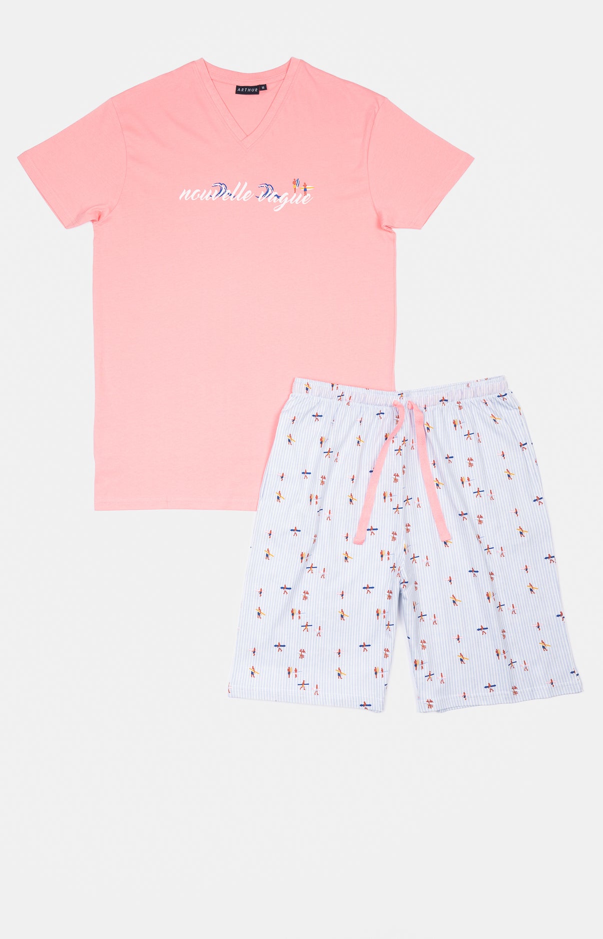 arthur-bob-surf-azur-pyjashort-homme-azur-coton image 3