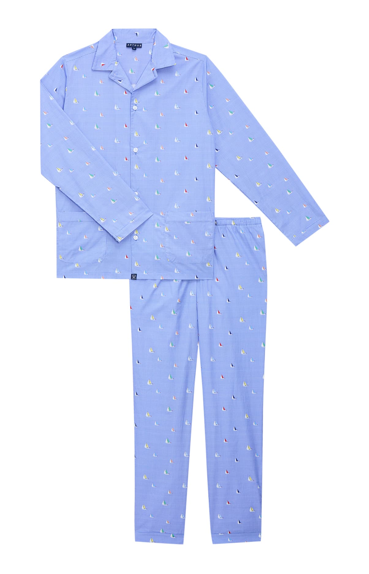arthur-bob-pyjama-boutonn-coton-ciel-boat image 3