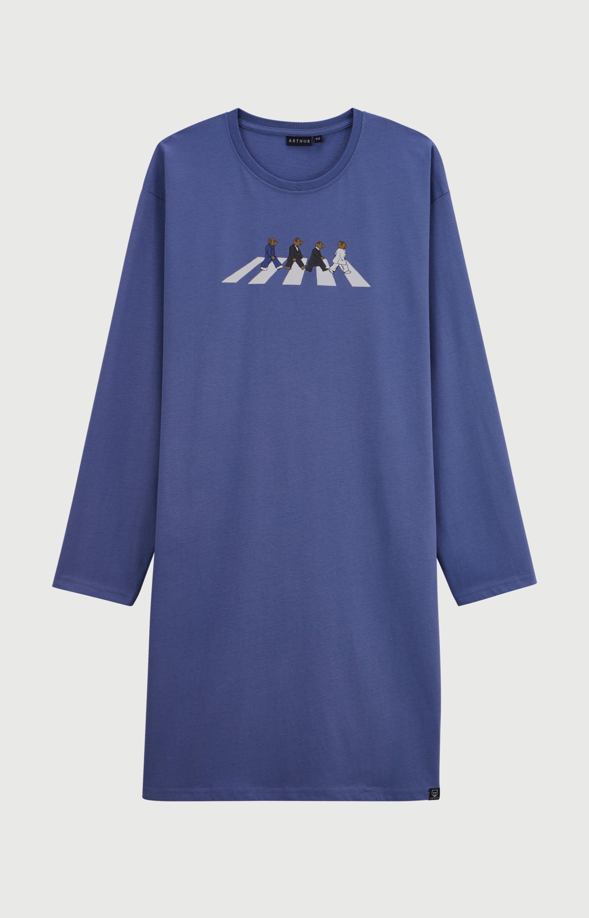 arthur-bob-a-bear-road-chemise-de-nuit-homme-bleu-coton image 3