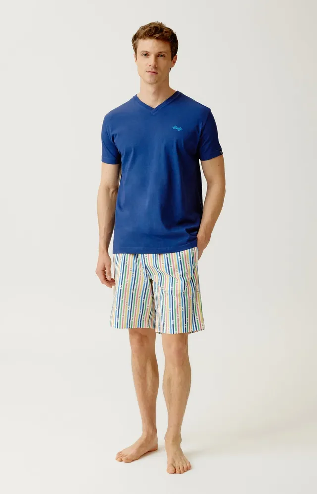 arthur-bob-bolide-pyjashort-homme-coton-bio-multicolore image 1