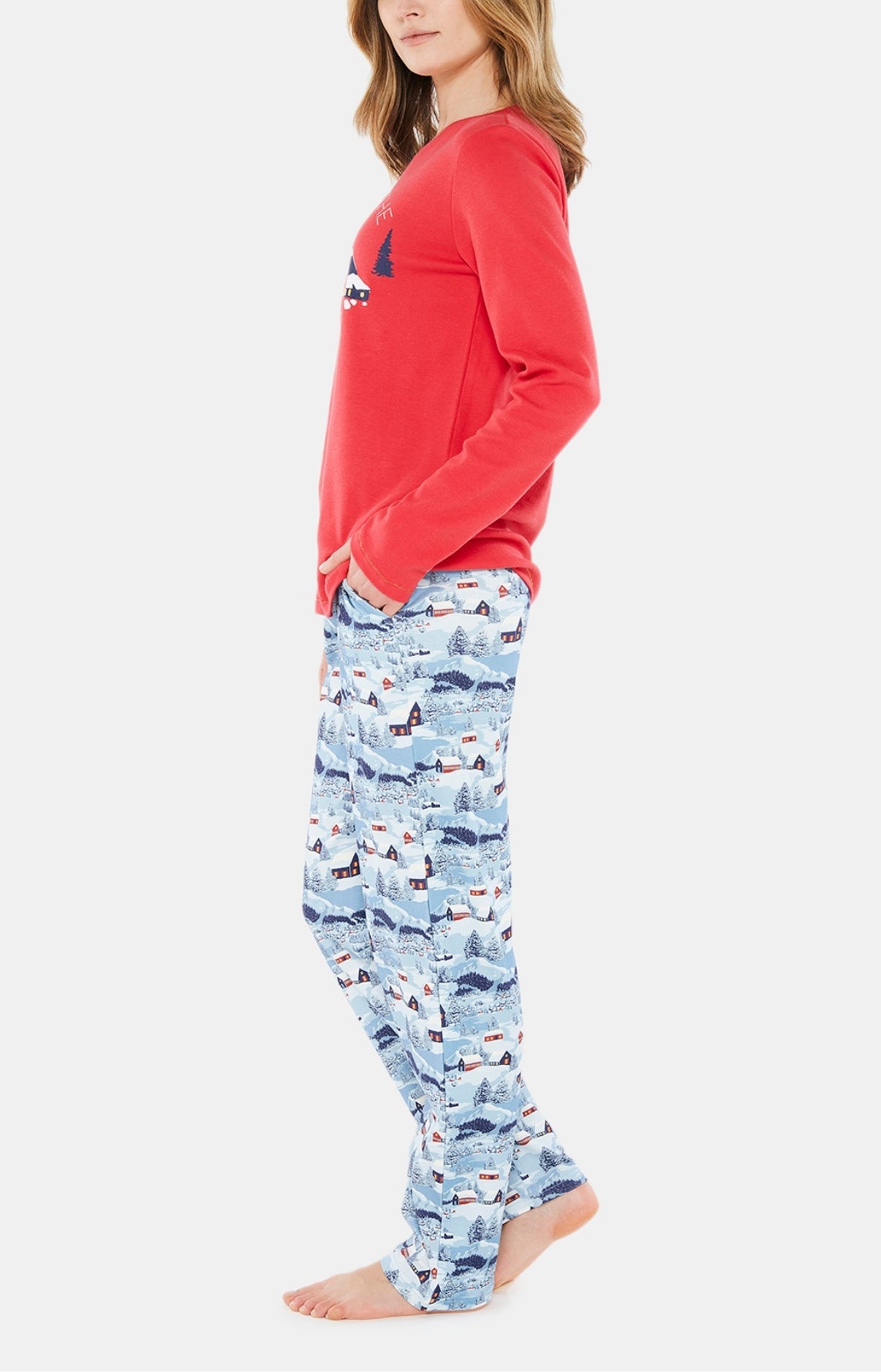 arthur-petits-chalets-pyjama-femme-bleu-coton-bio image 2