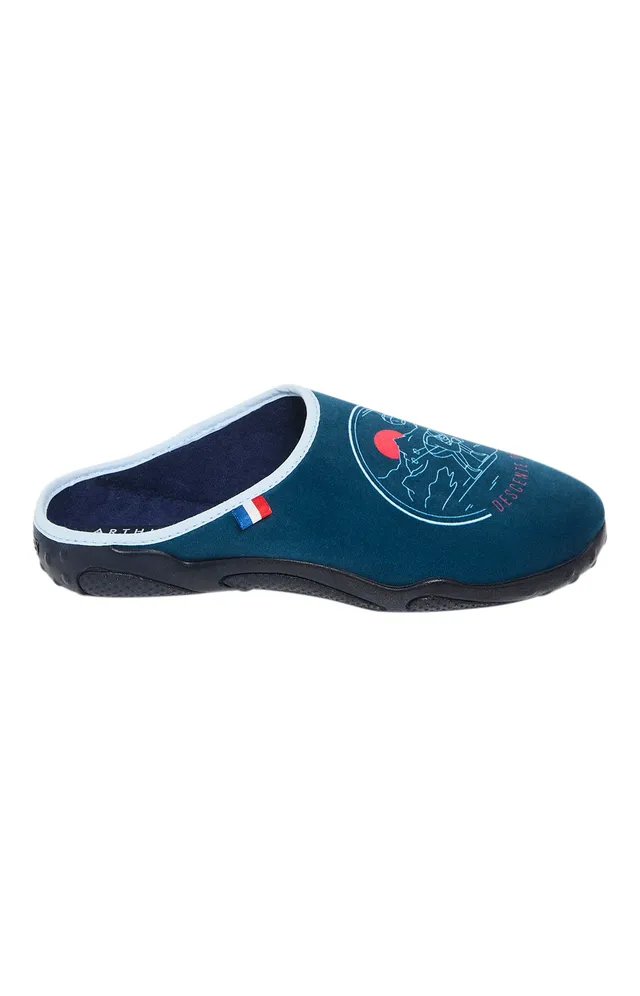 arthur-bob-mules-homme-marine-velours-made-in-france image 1