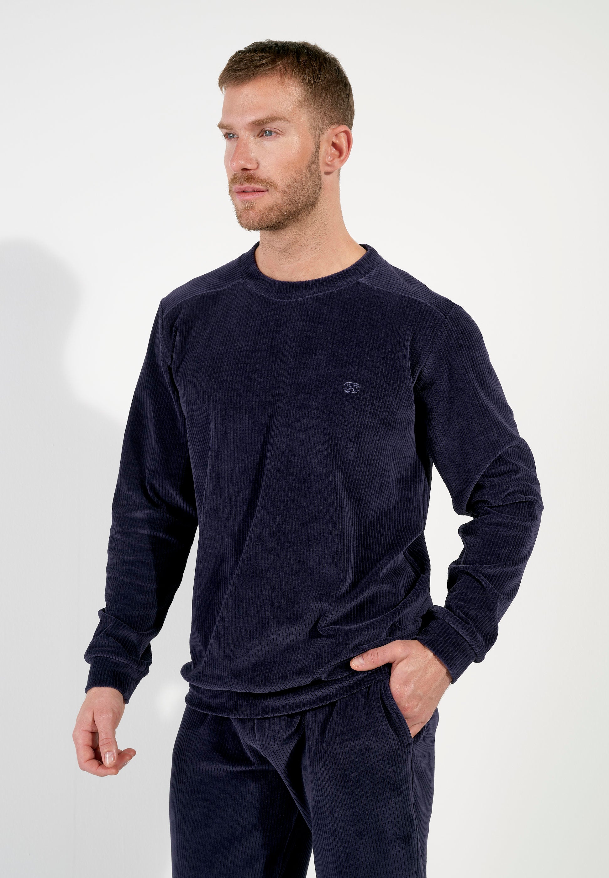 hom-ronnie-surv-tement-homme-bleu-marine-velours image 2