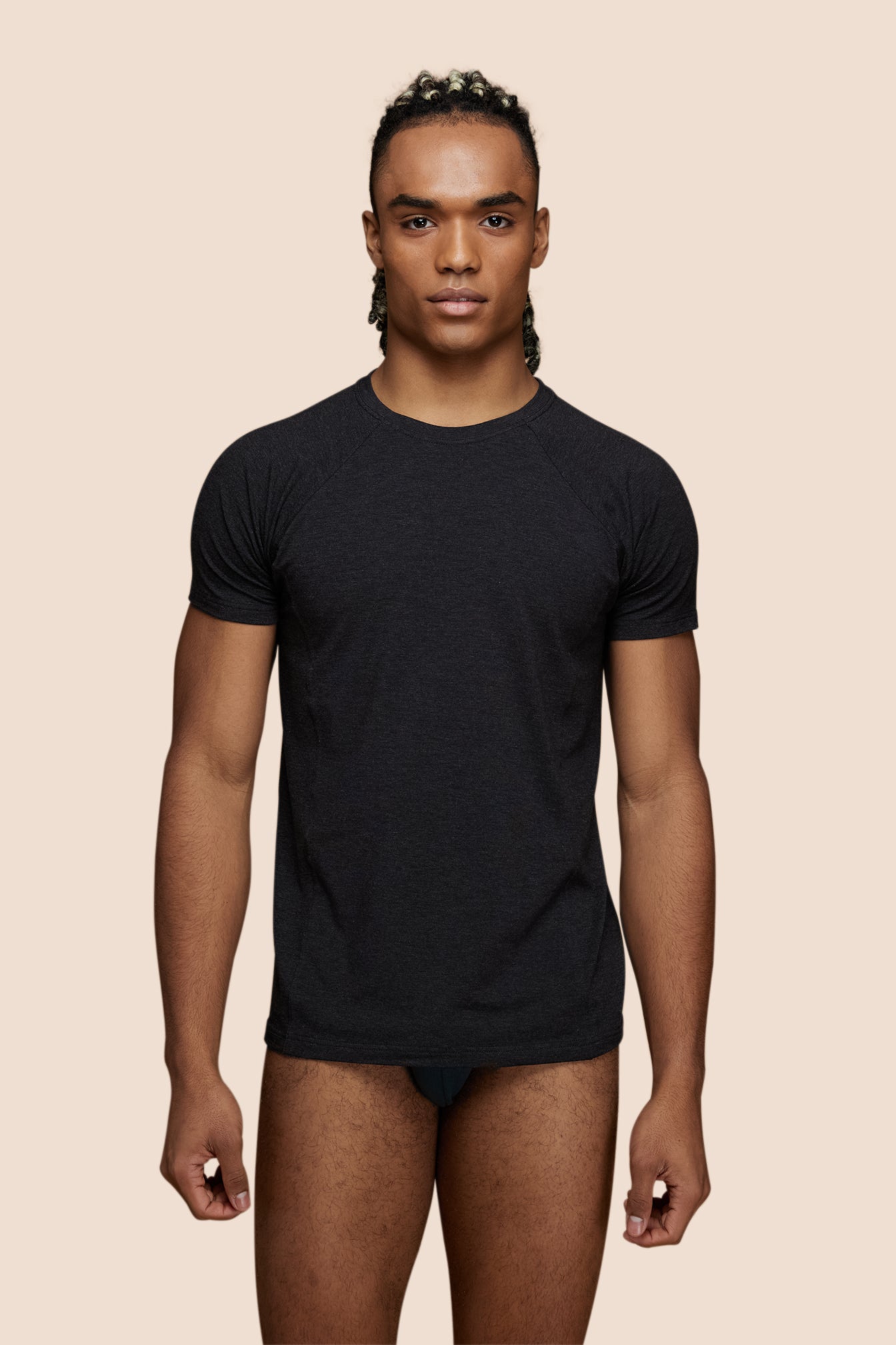 p-trone-t-shirt-manches-courtes-t-shirt-sport-ajust-noir-tencel image 3