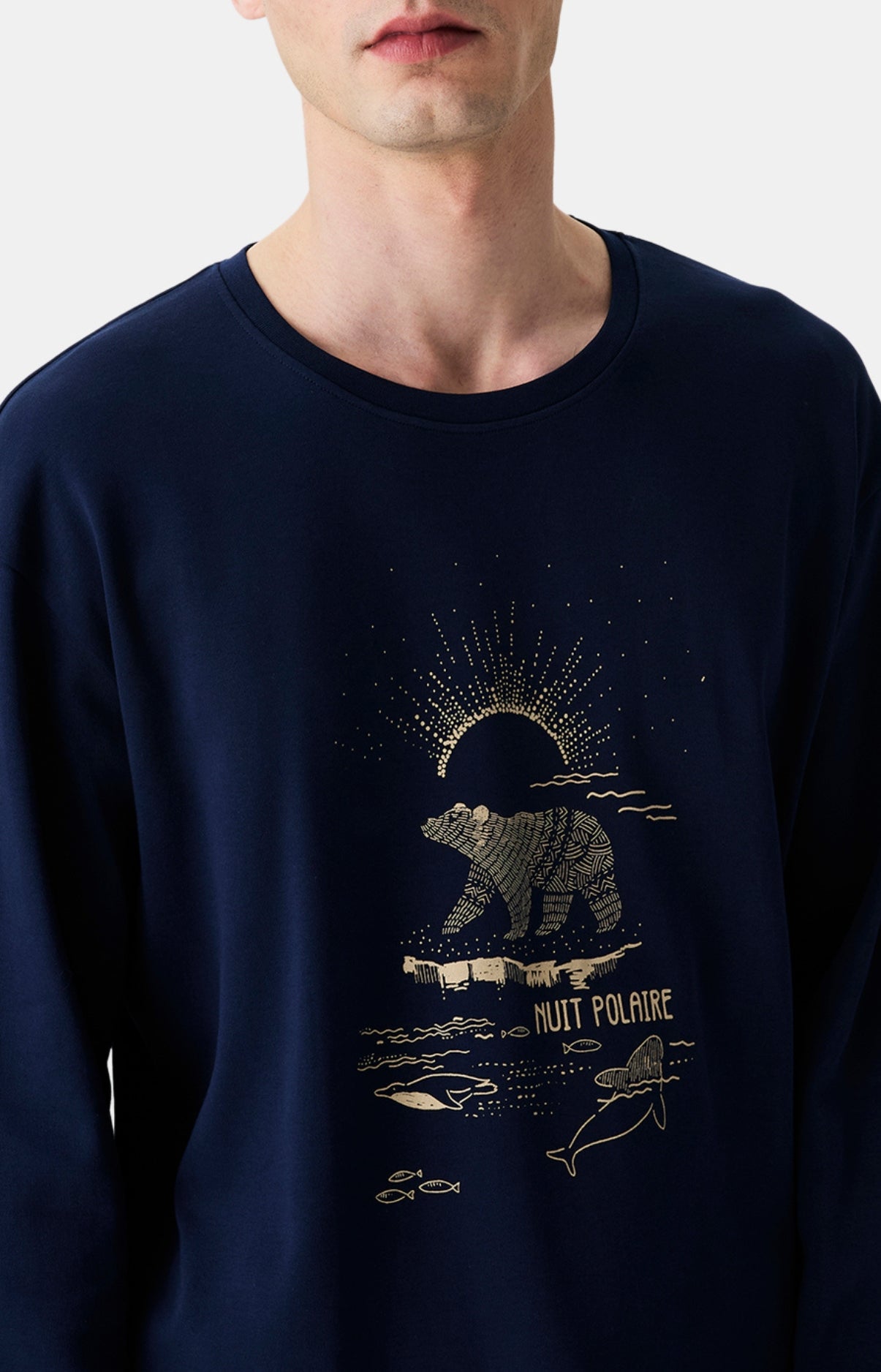arthur-bob-nuit-polaire-pyjama-coton-marine image 2