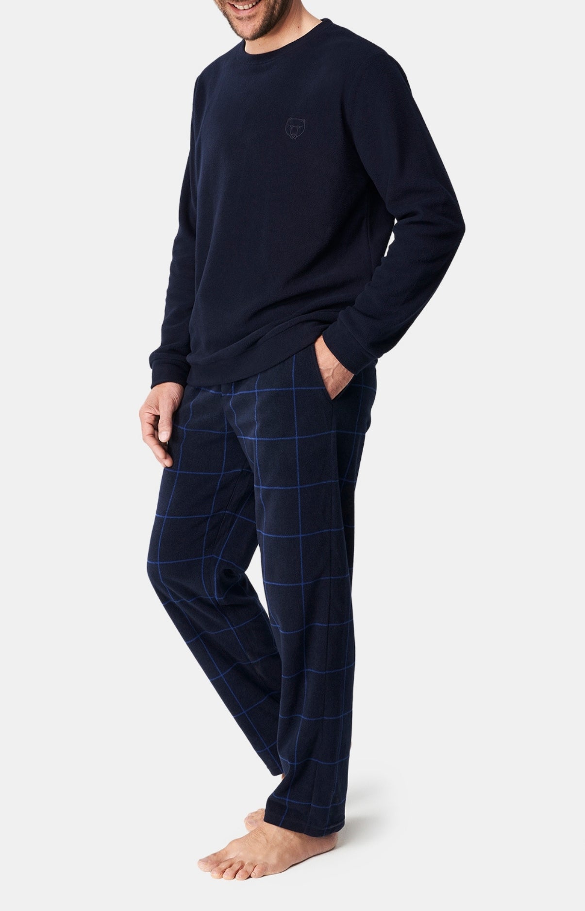 arthur-bob-windsor-pyjama-polaire-homme-marine-chaud image 4
