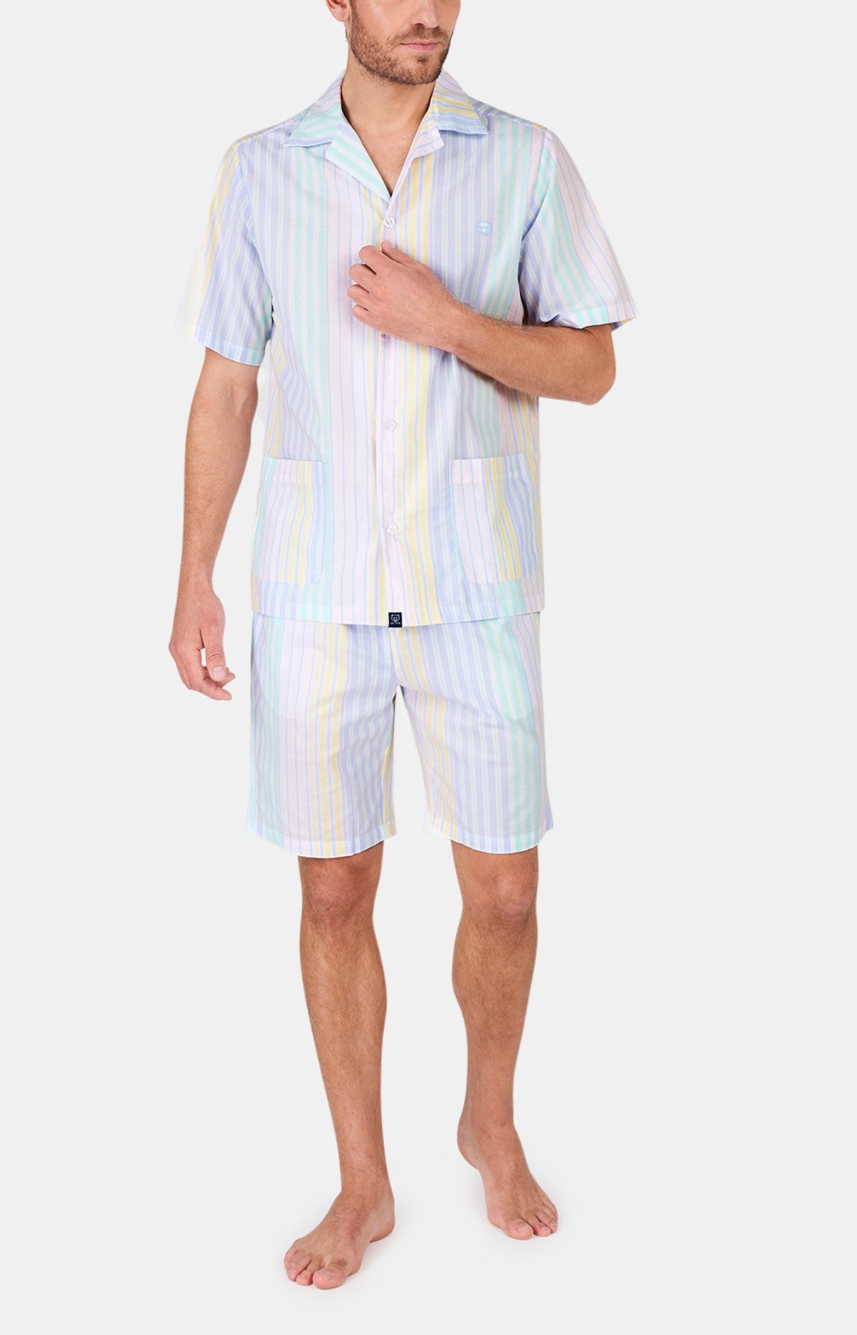 arthur-bob-dolce-vita-pyjama-court-homme-boutonn-multicolore image 1