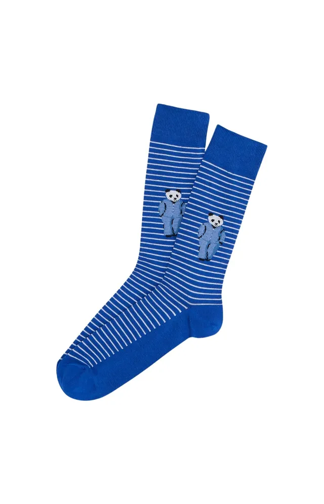 arthur-bob-pandastique-chaussettes-coton-bio-bleu image 1