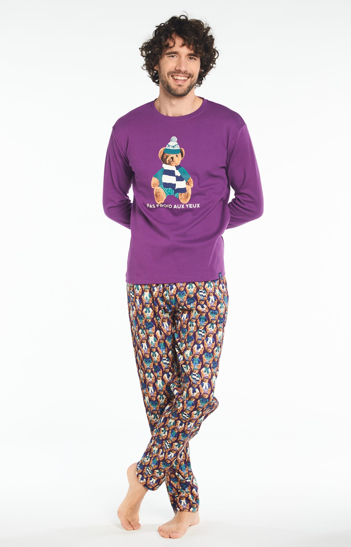 arthur-bob-teddy-pyjama-homme-violet-taille-l image 5