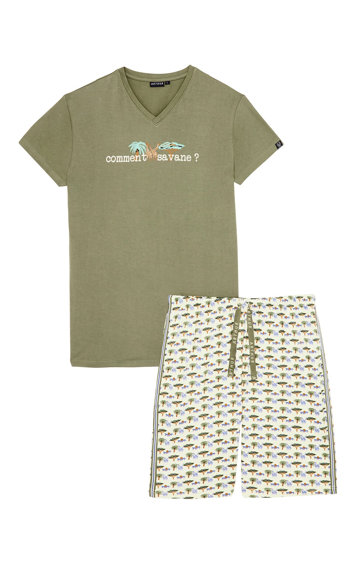 arthur-bob-comment-savane-pyjashort-homme-multicolore image 3