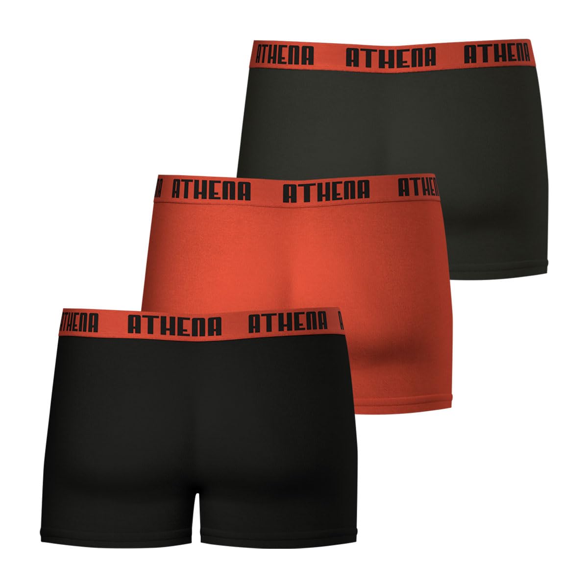 athena-ecopack-lot-3-boxers-coton-homme-noir-rouge-xl image 3