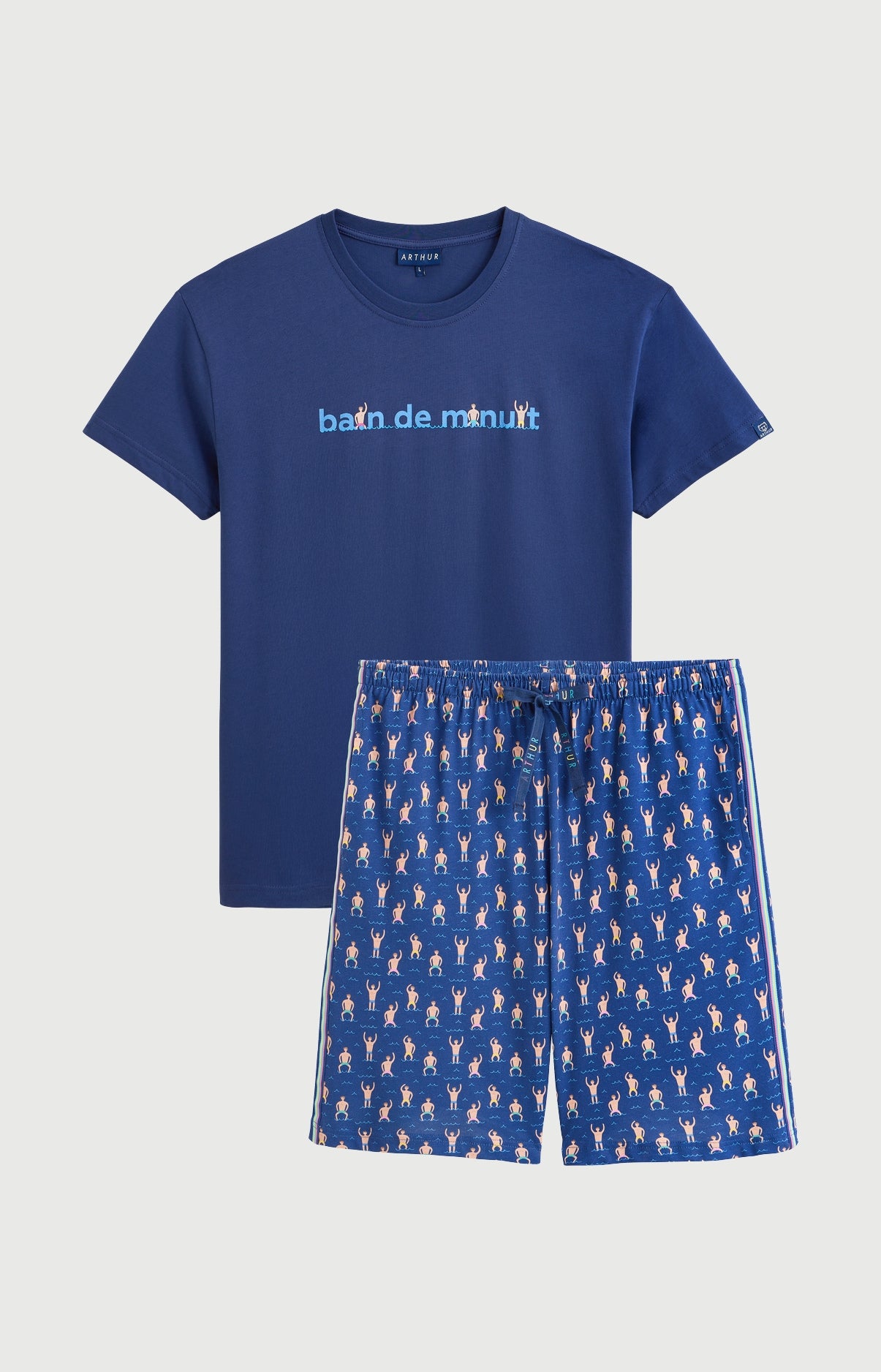 arthur-bob-pyjashort-bain-de-minuit-marine-bio image 3