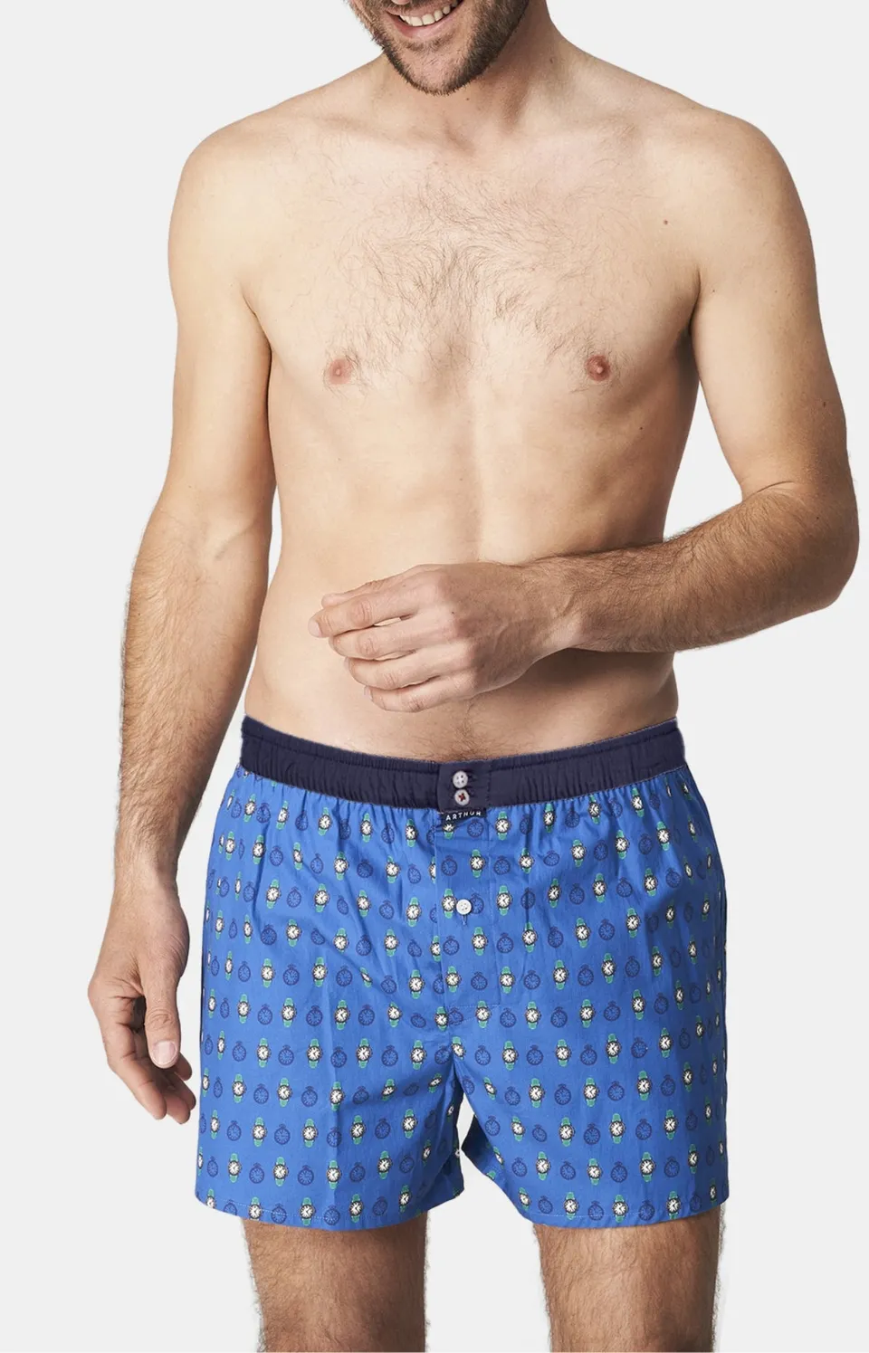 arthur-le-club-n-1116-cale-on-homme-coton-bio-bleu image 1