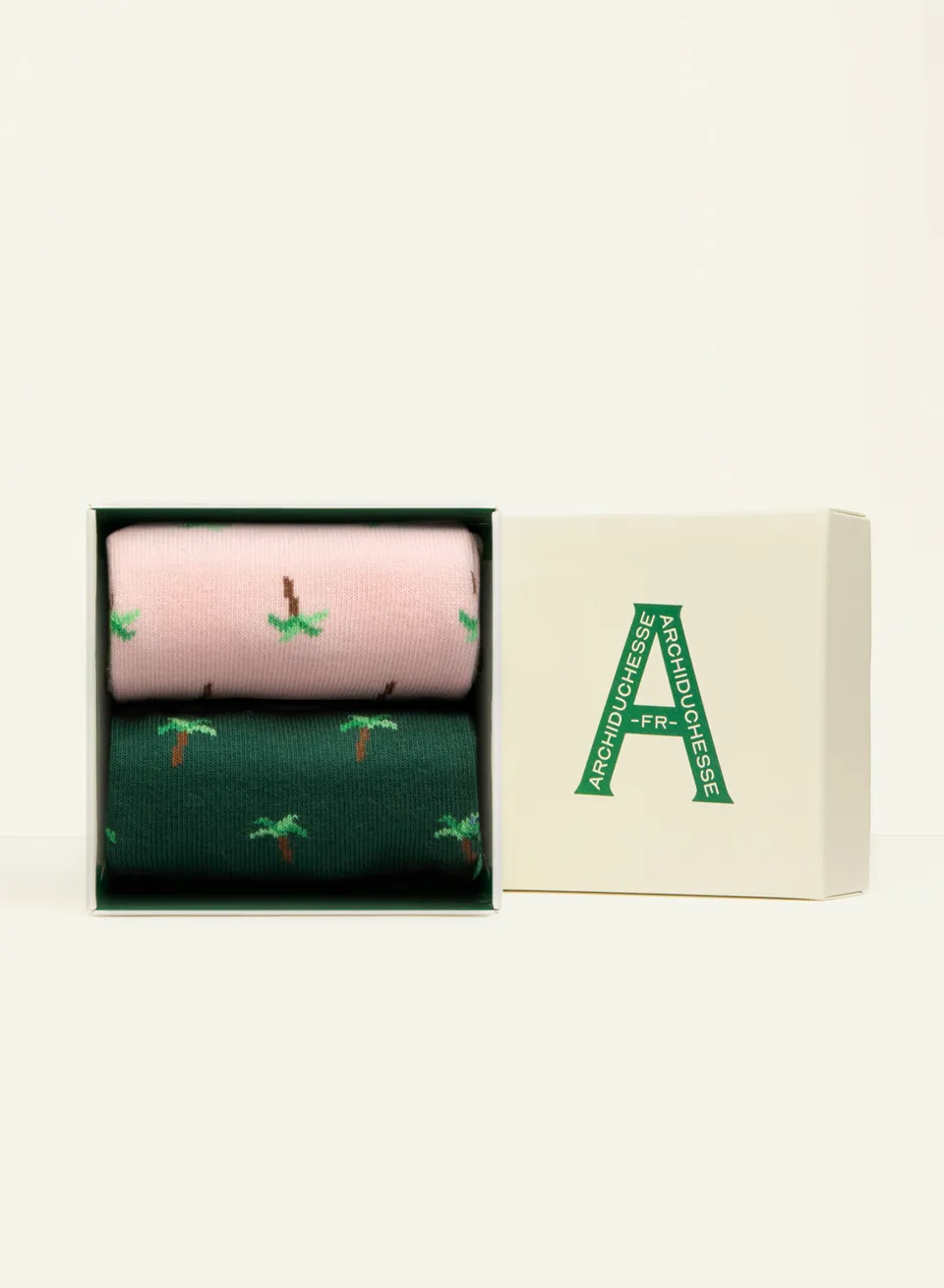 archiduchesse-fantaisie-coco-cool-chaussettes-duo-rose-vert image 1