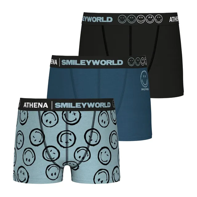 athena-graphic-lot-3-boxers-gar-on-smiley-12-ans image 1