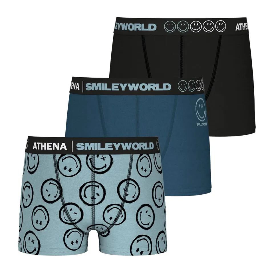 athena-graphic-lot-3-boxers-gar-on-smiley-12-ans image 1