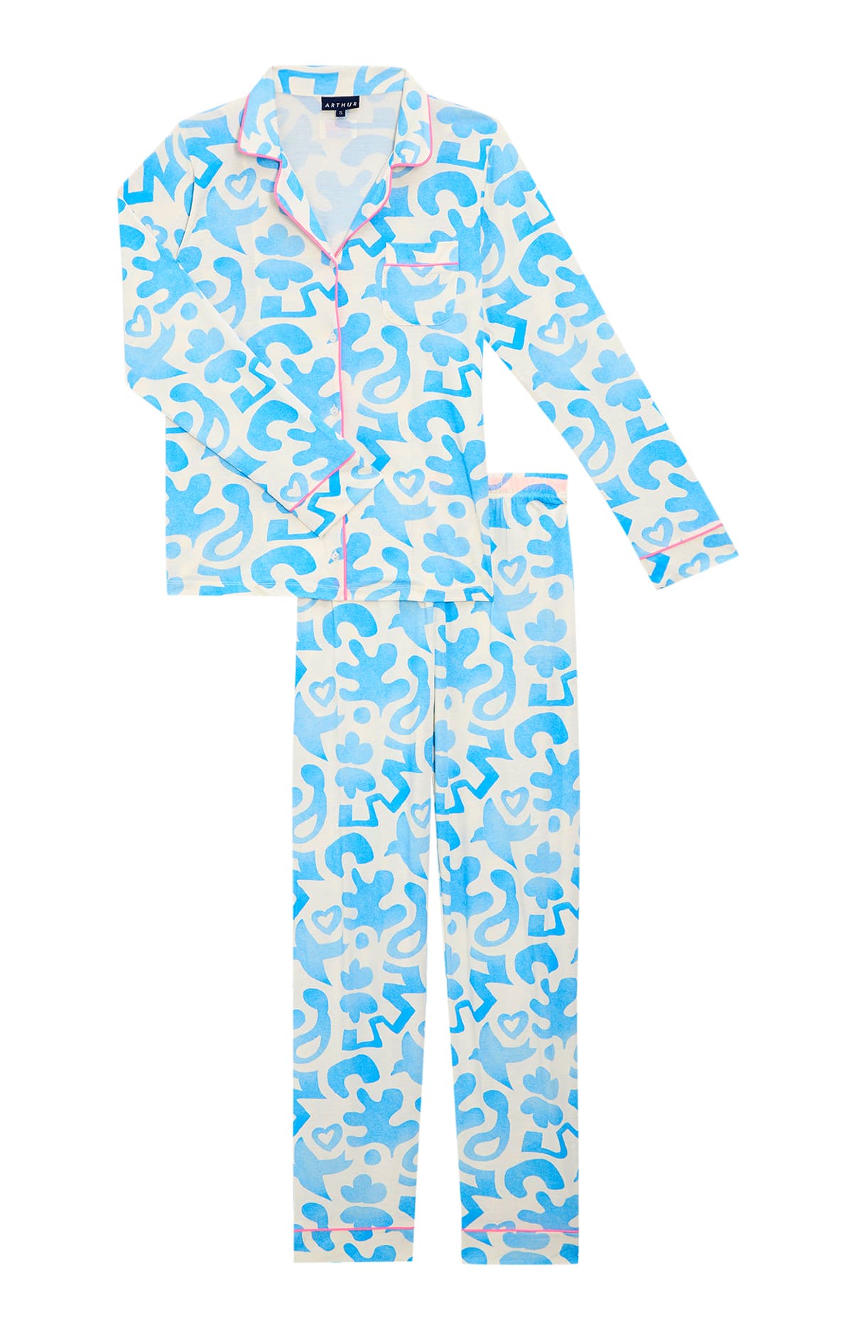 arthur-bob-matis-pyjama-femme-bleu-lyocell-coton image 3