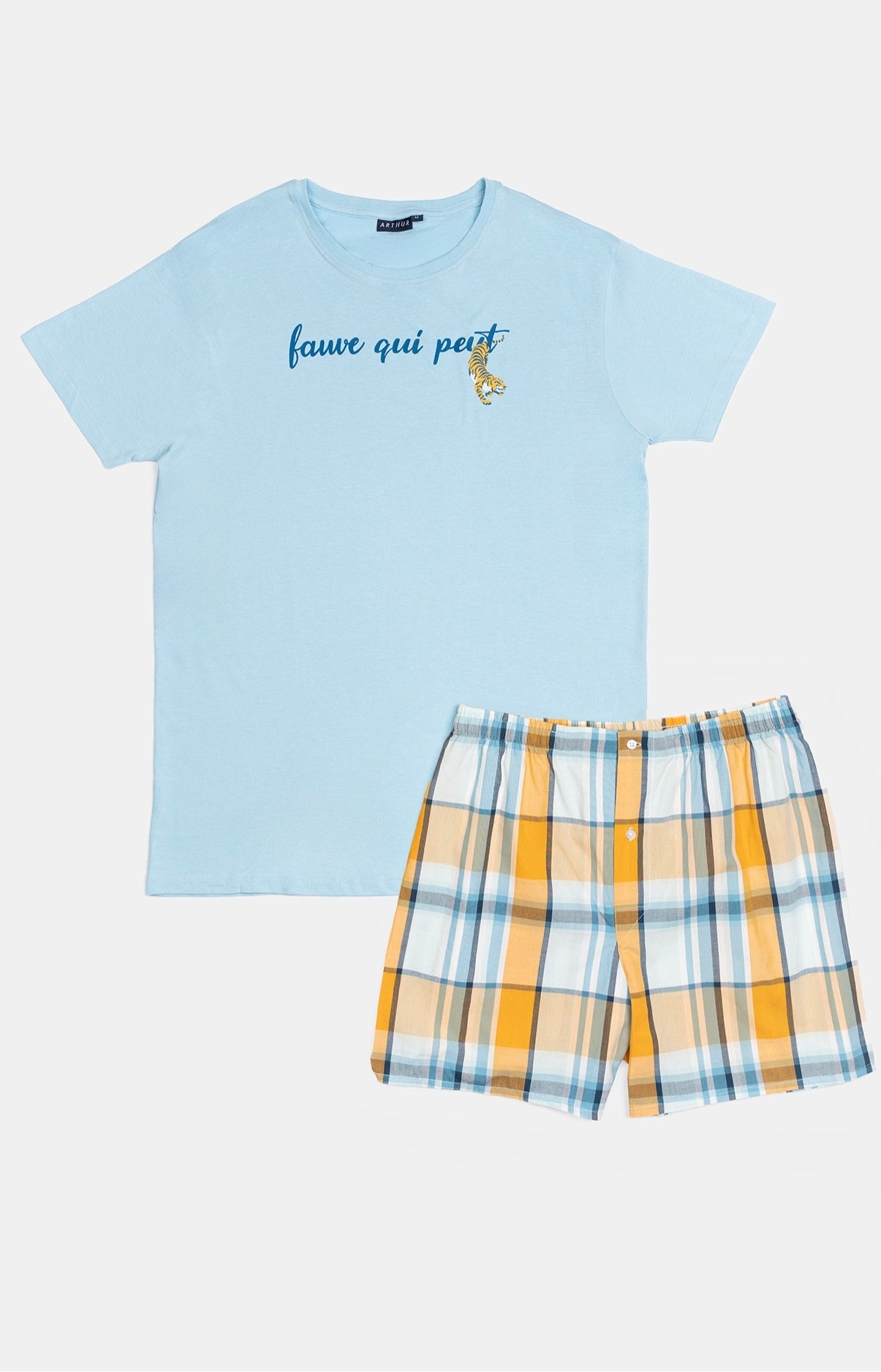 arthur-bob-lanae-pyjam-ricain-homme-lagon-coton image 3