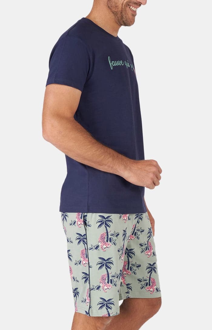arthur-bob-fauve-qui-peut-pyjashort-homme-kaki-coton-bio image 5